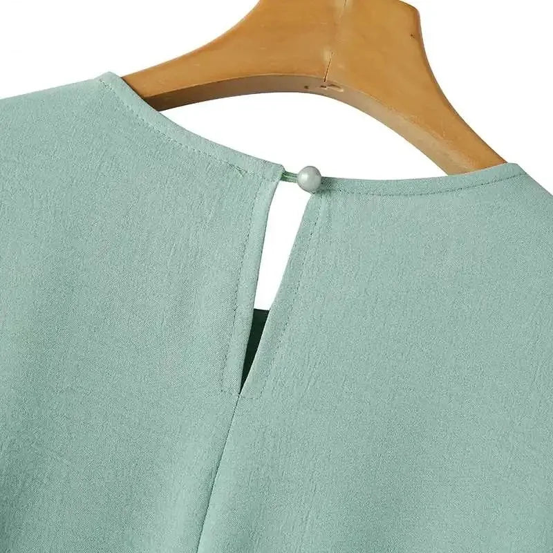 Muslim Women's Long Sleeve Crepe High Split Hem Dress.