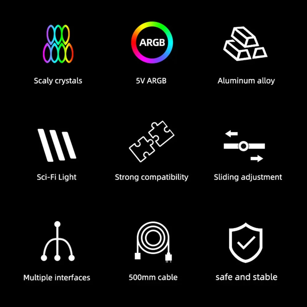 Customized Video Card Stand GT8 Horizontal Graphics Card Bracket 5V 3Pin ARGB GPU VGA Holder Desktop PC Case DIY Accessories.