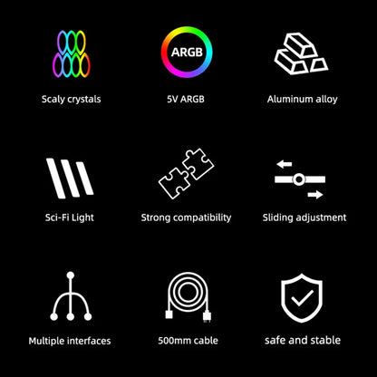 Customized Video Card Stand GT8 Horizontal Graphics Card Bracket 5V 3Pin ARGB GPU VGA Holder Desktop PC Case DIY Accessories.