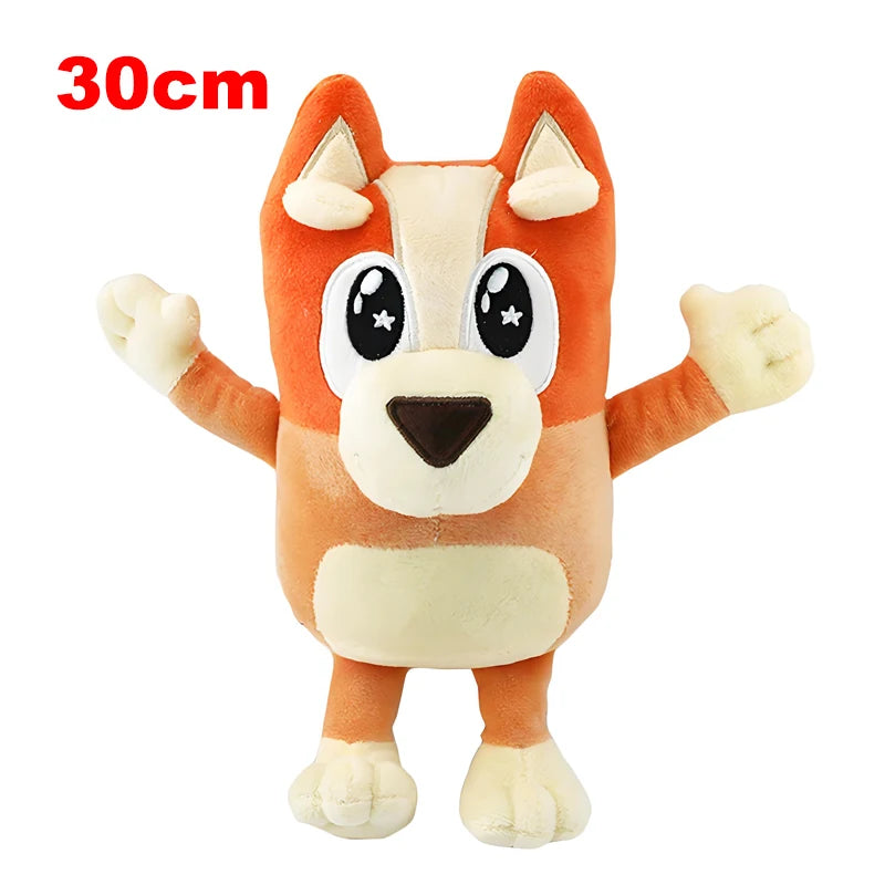 20/30CM Bluey Bingo Plush Dolls Cute Cartoon Christmas Hat And Shining Star Eye Anime Figure Stuffed Toys Birthday Gift For Kids.