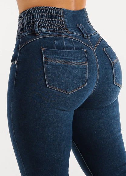 Jeans-Bleistifthose für Damen, 2025, dünne Hose, hohe Taille, Stretch, gewaschen, Distressed-Taschen, Knöpfe, Vintage-Denim, Streetwear