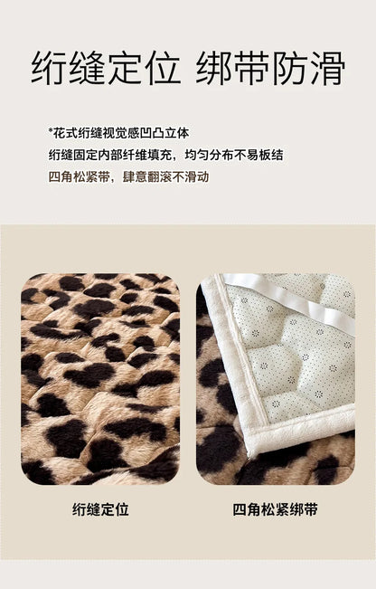 Winter Warm Velvet Mattress Cover Home Dormitory Soft Thick Quilted Bed Sheets Queen Size Bed Cover Fold Tatami Mat Bedspread.