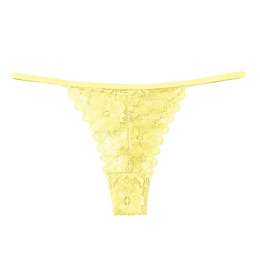Summer Panties Women Low Rise Cotton T-Shape Panties Crochet Lace Hollow Out Breathable Thong Women Briefs Thin.