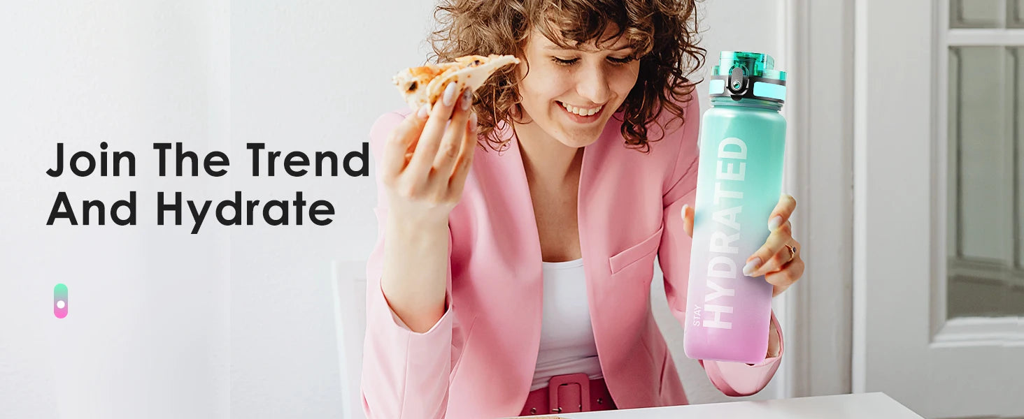 32oz Water Bottle Motivational Sport Water Bottle Leakproof Drinking Bottles Outdoor Sports Travel Kettle Drinking Water Bottle.