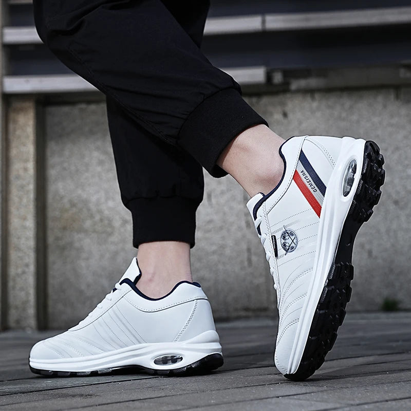 YRZL Mens Running Shoes Casual Outdoors Sneakers Breathable Sports Shoes Lightweight Non Slip Leather Walking Shoes for Men 2025.