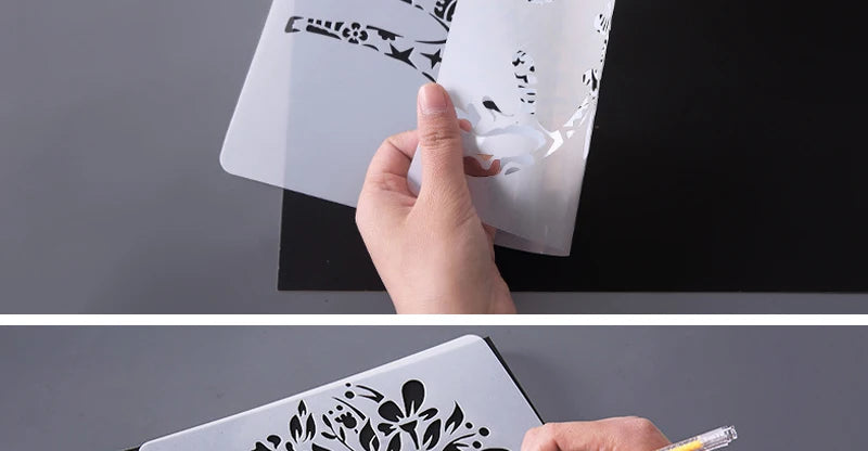 Scratch Art Paper Set 10 Sheets 5 Stencil Templates World Landmarks Animal DIY Kit Creative Painting Craft Magic Toy Kids Gift.