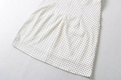 Luxus-Kleider für Damen, 2022, Sommer, kurzes Kleid, sexy, französisches Minikleid, kurzes Puffärmel-Minikleid mit Schleifendetail, Punktedruck.