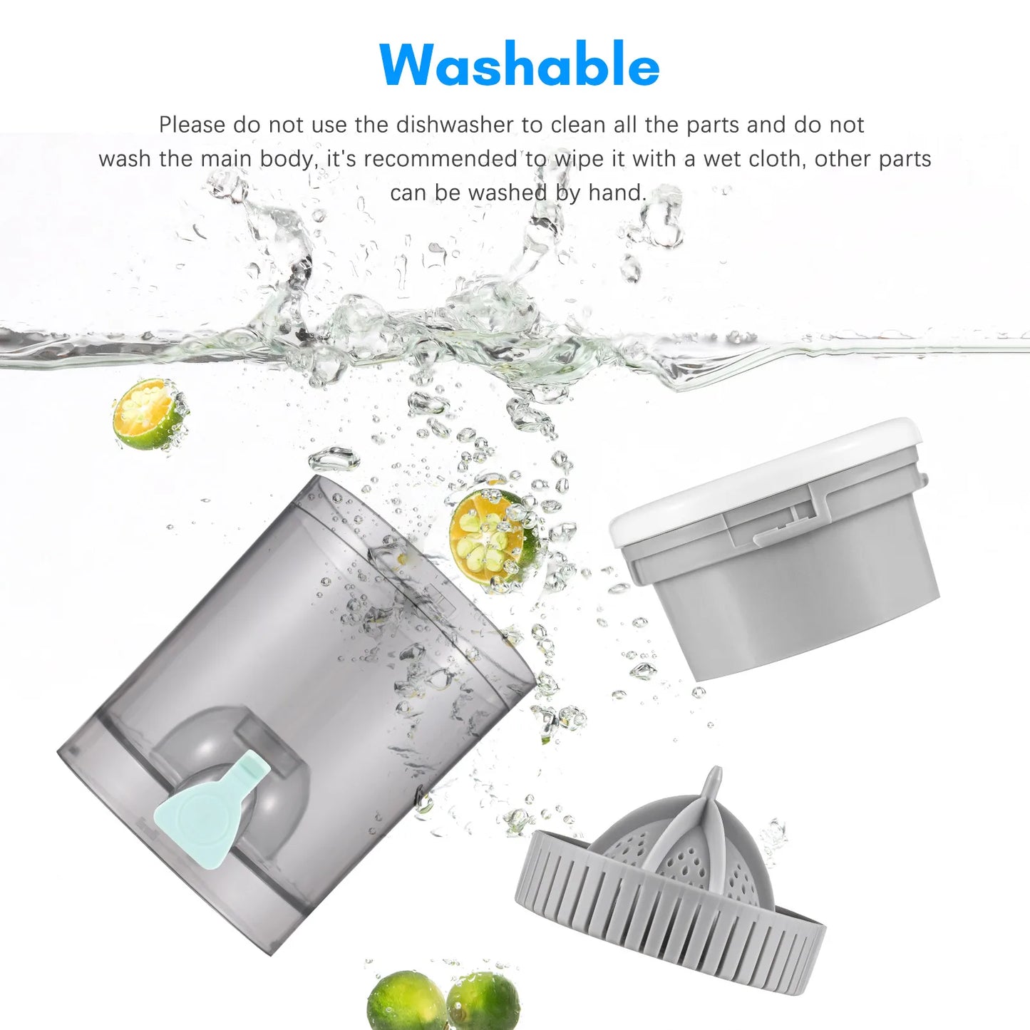 Electric Orange Juice Squeezer Hands Free Portable Citrus Juicer for Orange Lemon Apple USB Powered Detachable &Washable.