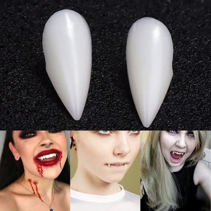 5Pairs Halloween Vampir Zähne Fangs Zahnersatz Prop Party Kostüm DIY Cosplay Requisiten Dekor Falsche Zähne Harz Fangs Mit Solide kleber.
