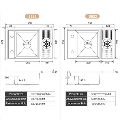 ASRAS Nano Black Small Size Kitchen Sink Cup Washer Hidden Bar Counter Cover Concealed Single Bowl Sinks With Lifting Faucet