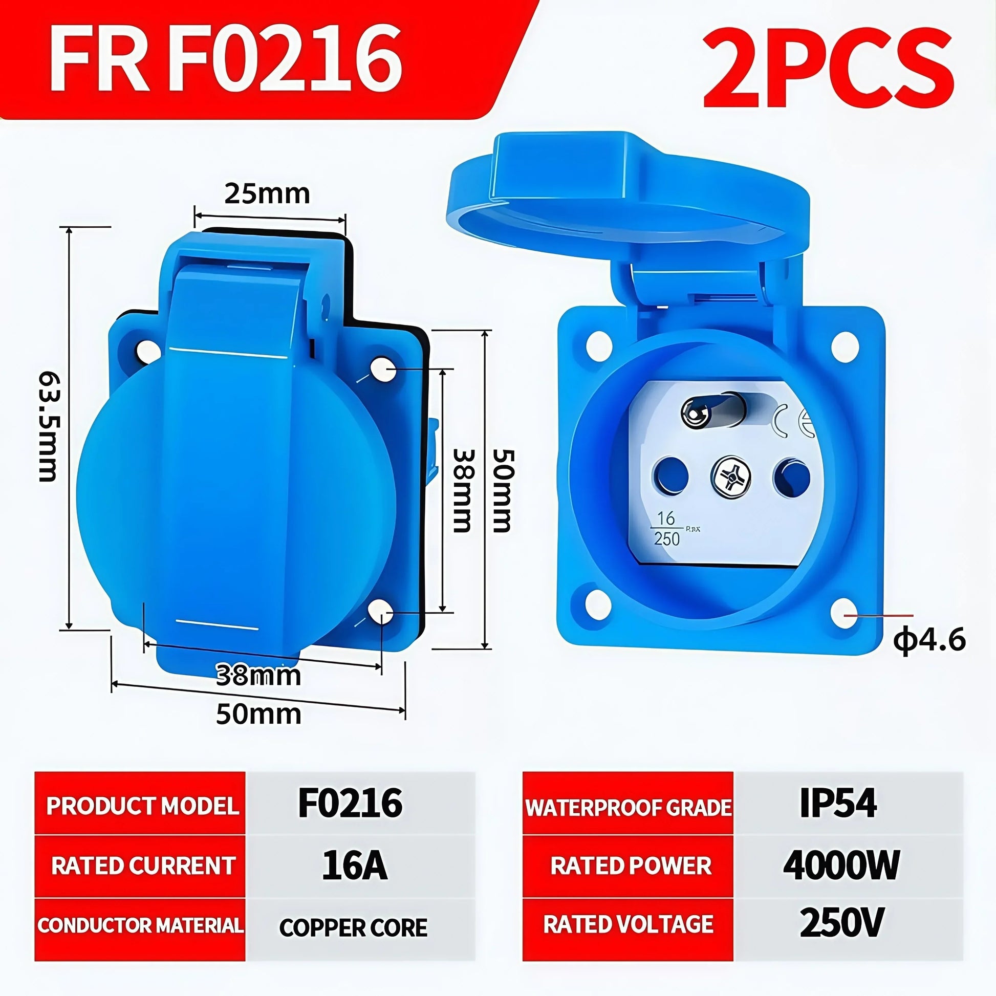 IP54 wasserdichte Bewertung EU UK Brasilien Französisch deutsche Außensteckdose 16A 250V Industriequalität Schalttafelsteckdose Steckdosen.