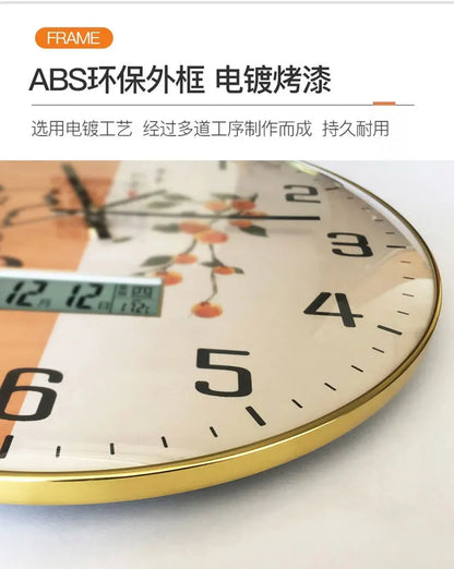 Wanduhr, Wohnzimmer mit Kalender, Zuhause, modisch, einfach, modern, Wanduhr, 2023, neuer Stil, stumm, Licht, Luxus