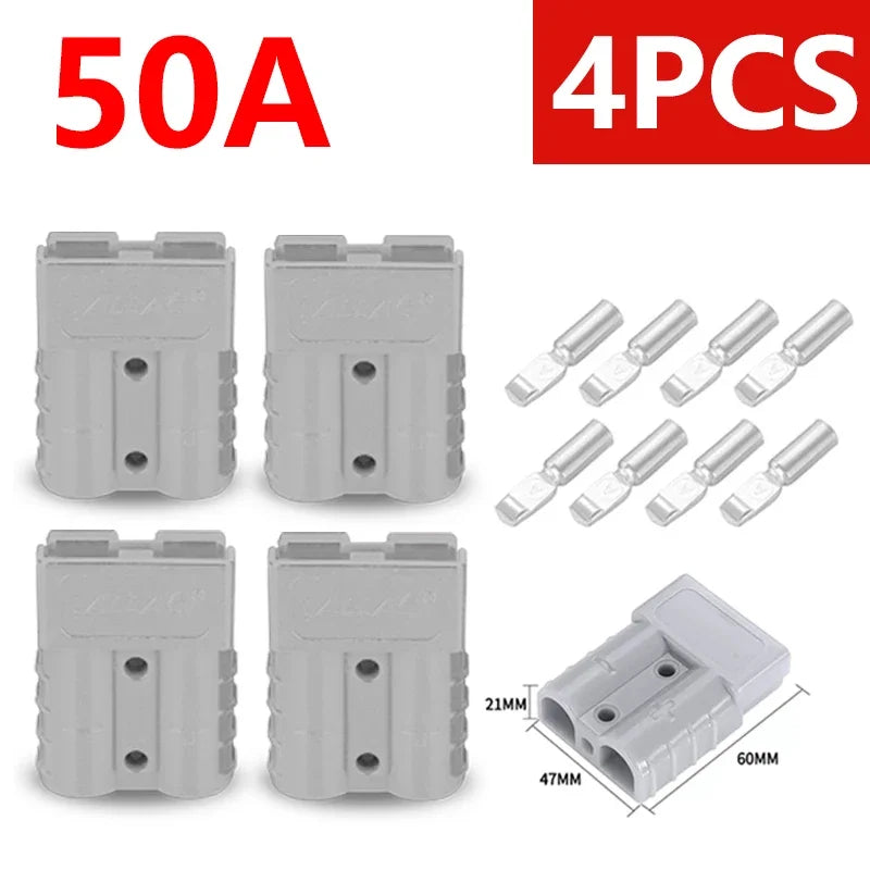 4Pcs Anderson Plug 50A/120A Power 2 Pin Battery Connector Charging Plug  Anderson Connector.