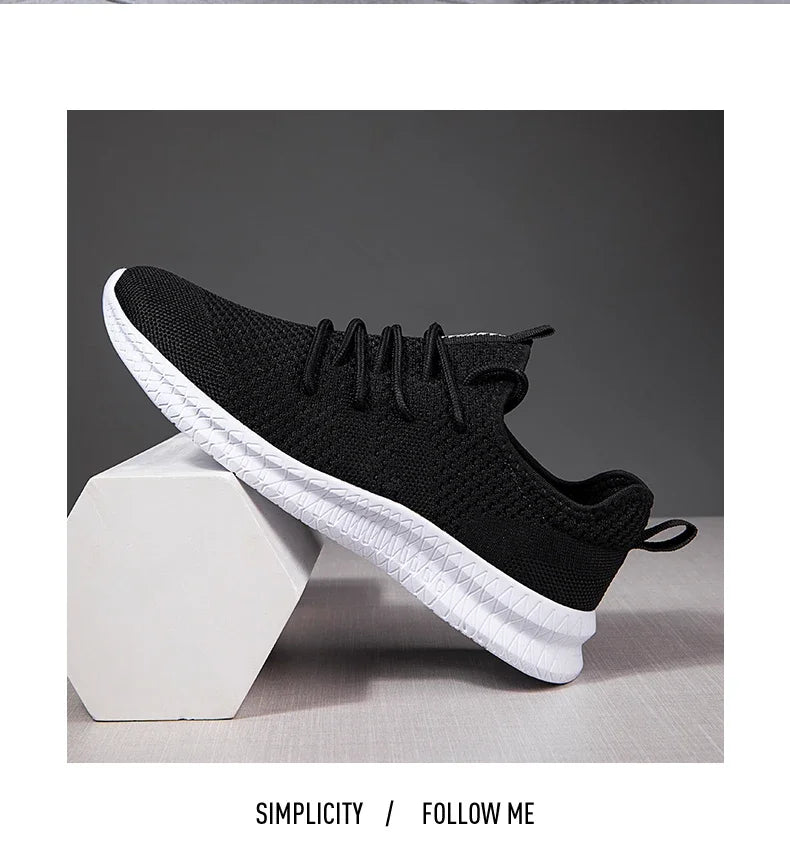 Fujeak Ultralight Running Shoes for Men Casual Breathable Mesh Sneakers Anti-slip Fashion Solid Colour Men's Shoes Plus Size 46.