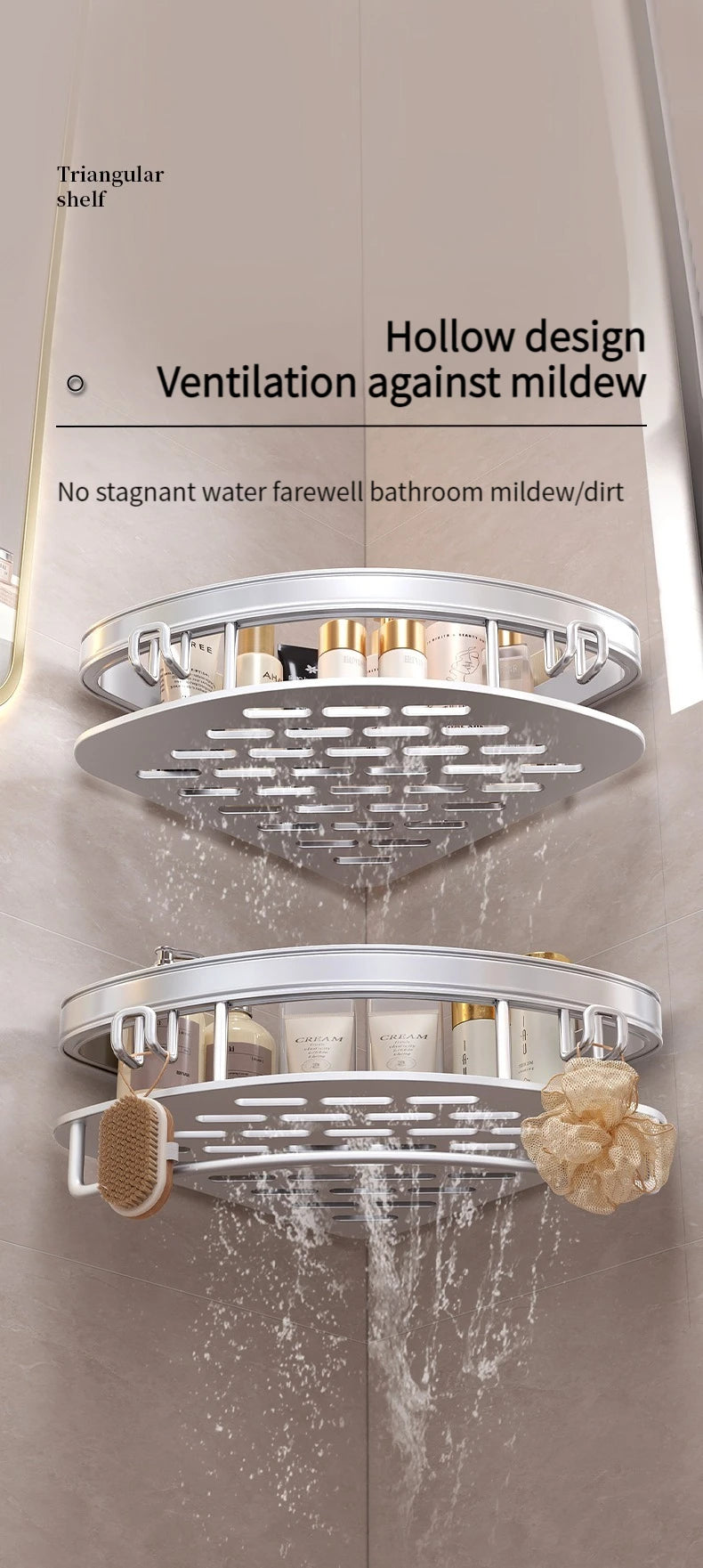 Yun jie ya Free Punch Bad Lager regal Kleiderbügel WC Eck regal Veranstalter Wand Dusch regal Wohn accessoires