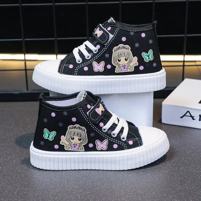 Multi Colored Kids Casual Shoes Cartoon Mid Top Anti Slip Spring Autumn Outdoor Kids Canvas Shoe Sizes 26-37 Sandalias De Mujer.