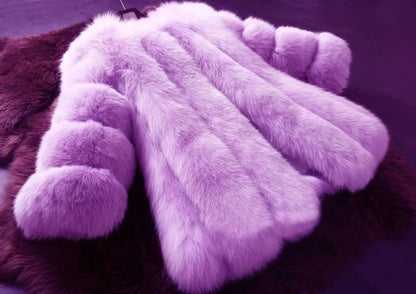 Herbst Faux Pelz Jacken für Frauen Lange Puff Sleeve Frau Mantel Solide Kurze Wärme Oberbekleidung Klausel Damen Elegante Streetwear