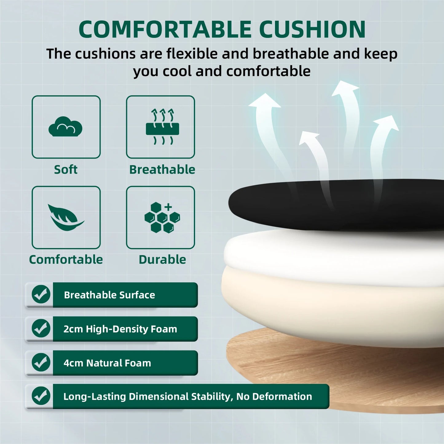 Daccormax Ergonomischer Bürostuhl, verstellbare Lordosenstütze, drehbar, robuste Rollen, gepolsterte Armlehnen, Multi-Neigefunktion zum Entspannen.