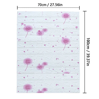 Pvc Brick Pattern Self-adhesive Wallpaper DIY Room Decor 1-10pcs 70cmX1m Waterproof Wall Stickers 3D Modern Home Decoration