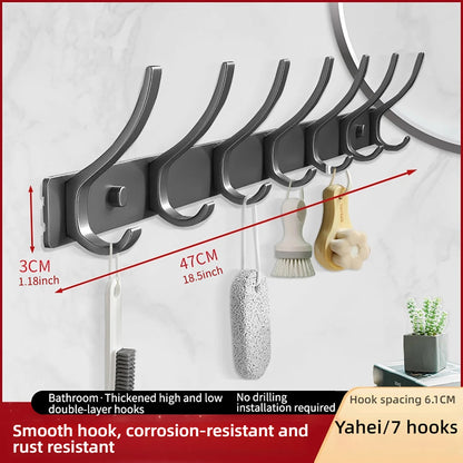 Space Aluminium-Badezimmerhaken hinter der Tür, hohllose Badezimmerhaken, Schlafzimmeraufbewahrung, Wandaufhängerhaken