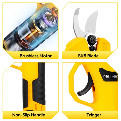 MELLWIN Bürstenlose 30mm Elektrische Pruner Schere Obst Baum Bonsai Cordless Beschneiden Schere Power Werkzeuge Für Makita 18V Batterie pin
