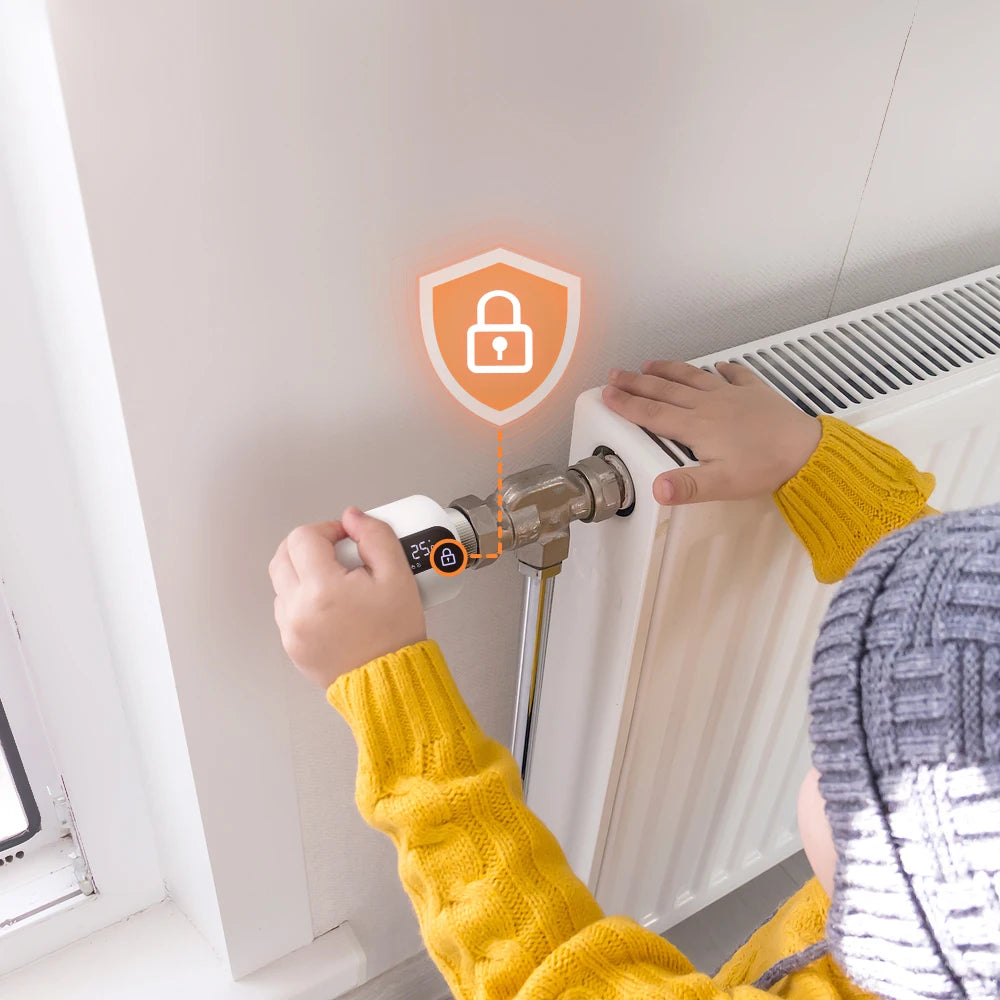 AVATTO 1~6PCS Tuya ZigBee TRV Thermostatic Valve,Smart Thermostat Radiator Actuator With Ambient Light,Alexa Google Home Alice.