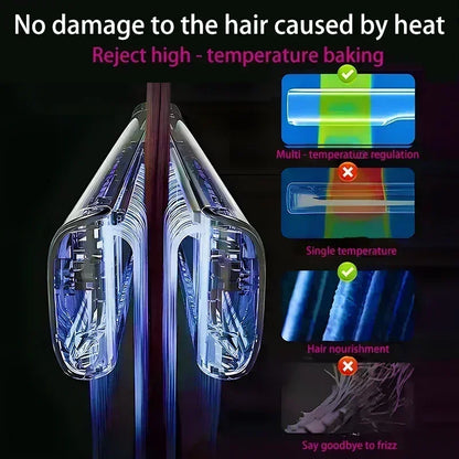 2025 New 2-in-1 Hair Straightener & Dryer Combo - Smartly Controlled Negative Ion Heating Plates, Suitable for Home Hair Styling.