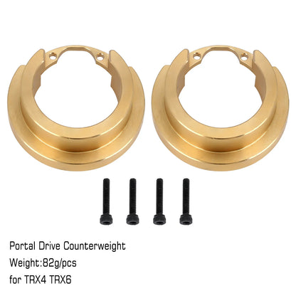 INJORA Heavy Brass Counterweight Portal Drive Housing Bumper Holder Axle Mount for RC Crawler TRX4 TRX-4 TRX6 Upgrade Parts