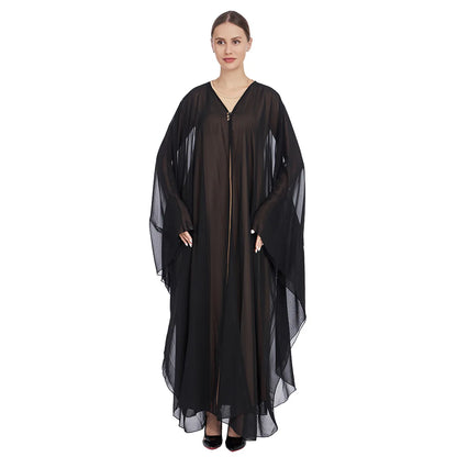 Ramadan Muslim Sets for Women Chiffon Kimono Jalabiya Long Dress Dubai Abaya Turkey Kaftan Eid Kebaya Caftan Marocain Femme Robe.