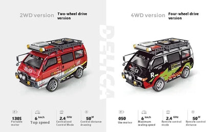 1/24 RC Car 1:24 Scale Mitsubishi Delika Car Model 2WD/4WD High Speed Remote Control Car Toy With Light Gift.