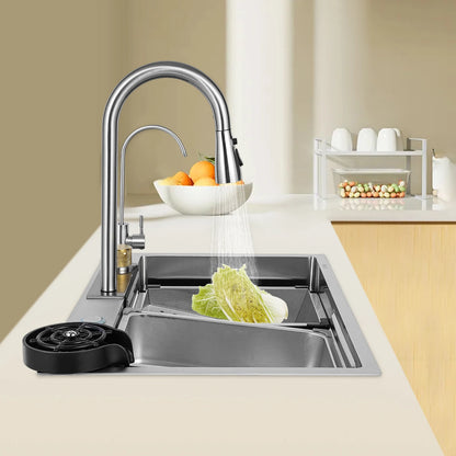 Wasserfall-Bar-Waschbecken, Edelstahl-Waschbecken-Set, integriertes Waschbecken mit abnehmbarem Wasserhahn für Badezimmer, Bauernhöfe, Hinterhof