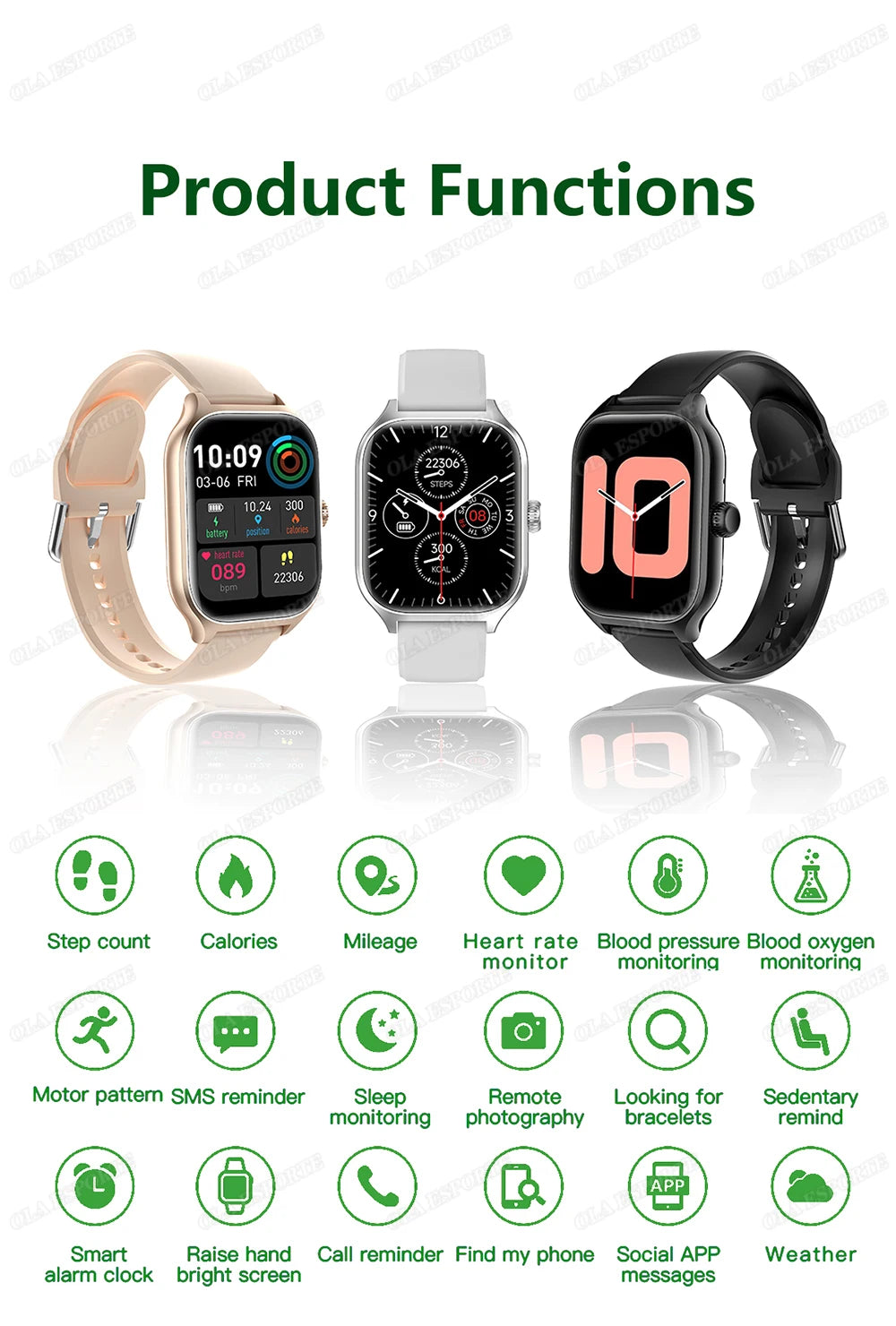 Smart Watch For Android IOS Watches 1.83inch HD Display Bluetooth Call Message Alert Music Sports Mode Smartwatch Men Women Gift.