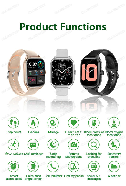 Smart Watch For Android IOS Watches 1.83inch HD Display Bluetooth Call Message Alert Music Sports Mode Smartwatch Men Women Gift.