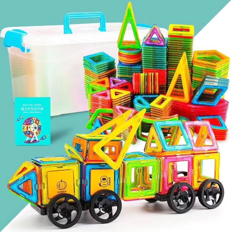 30-168PCS Medium Size Magnetic Building Blocks Magnet Designer Construction Set Montessori Educational Toys For Kids Gifts.