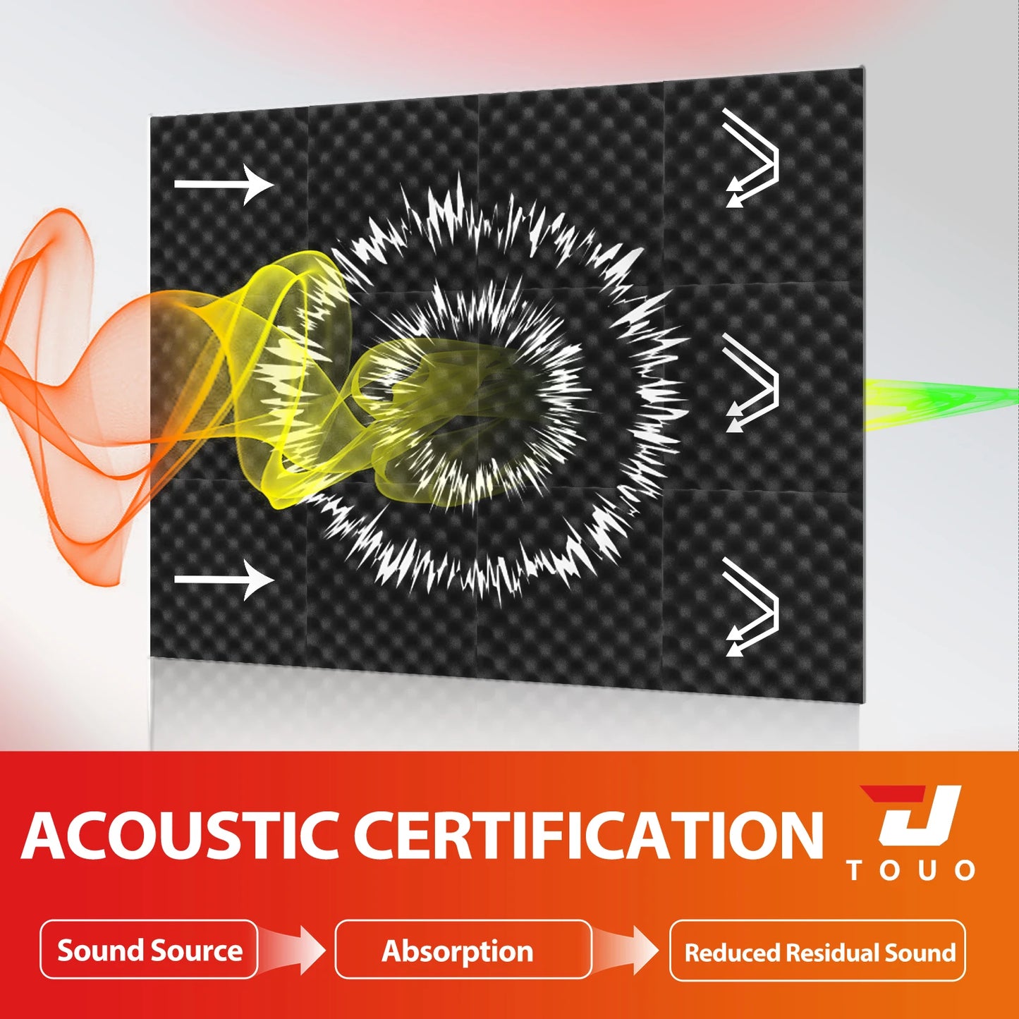 TOUO Egg Trough Wall Soundproof Foam 6 12 24 48 Pcs High Density Sound Absorbing Material Acoustic Foam Ceiling Noise Insulation