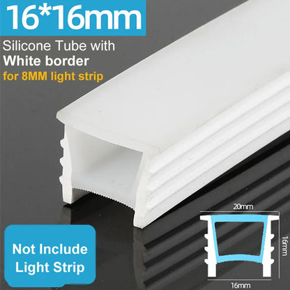 1-5M Recessed White Silicone Tube Border Led Neon Flexible Channel Holder Easy Install Waterproof Dustproof DIY Special-shaped