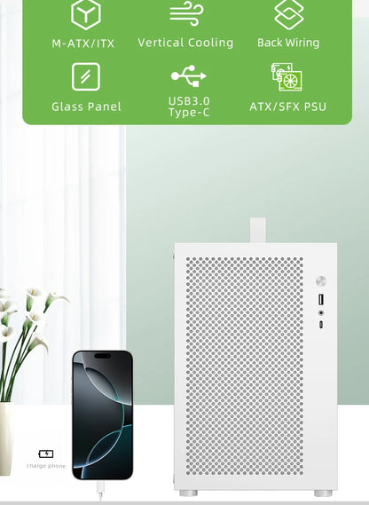 METALFISH S5 PRO 20L Computer Case Gaming PC Chassis Support MATX/ITX SFX/ATX PSU 160mm Tower /180 WaterCooling Cooler.