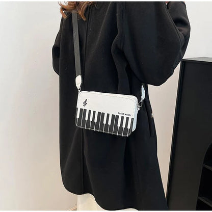 Fashion Polka Dot Ladies Piano Bag New Style Niche Underarm Shoulder Bag Sweet Personality Piano Backpack Women's Bag Square Bag