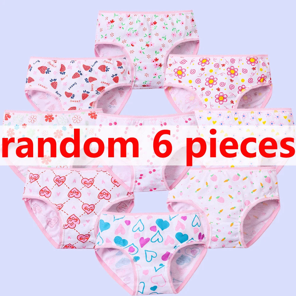 3/6/12 Pcs Cotton Panties Sets Girls Kids Short Briefs Children Underwear Child Cartoon Shorts Underpants Lace Panties Cute New.