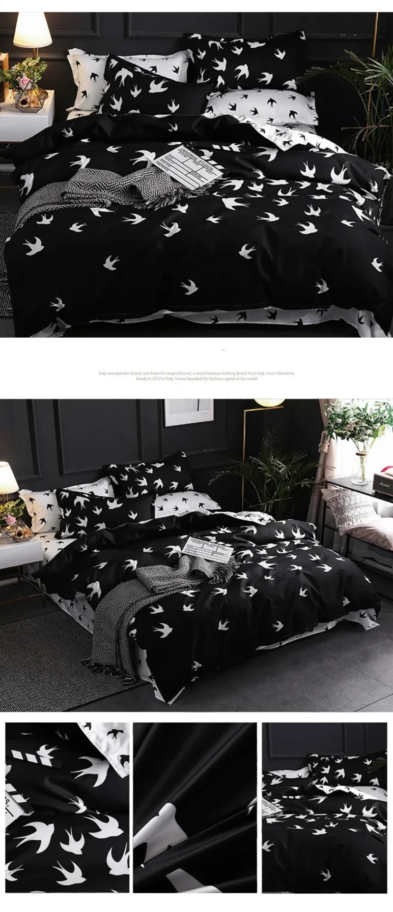3pcs Couple Duvet Cover with Pillow Case Nordic Comforter Bedding Set Quilt Cover Queen/King Double or Single Bed.