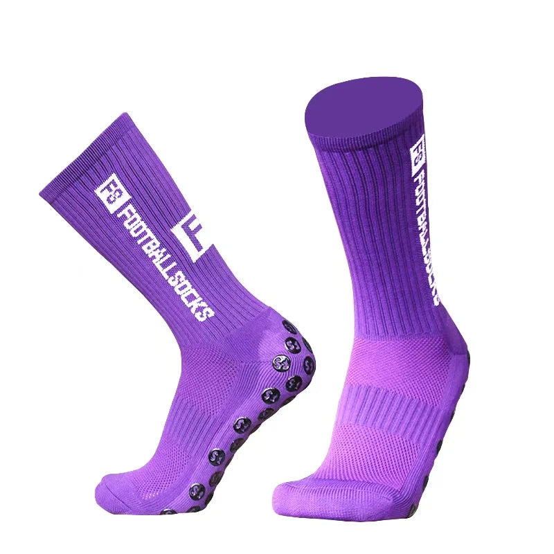 3/1Pair New Style FS Football Socks Round Silicone Suction Cup Grip Anti Slip Soccer Socks Sports Men Women Baseball Rugby Socks.