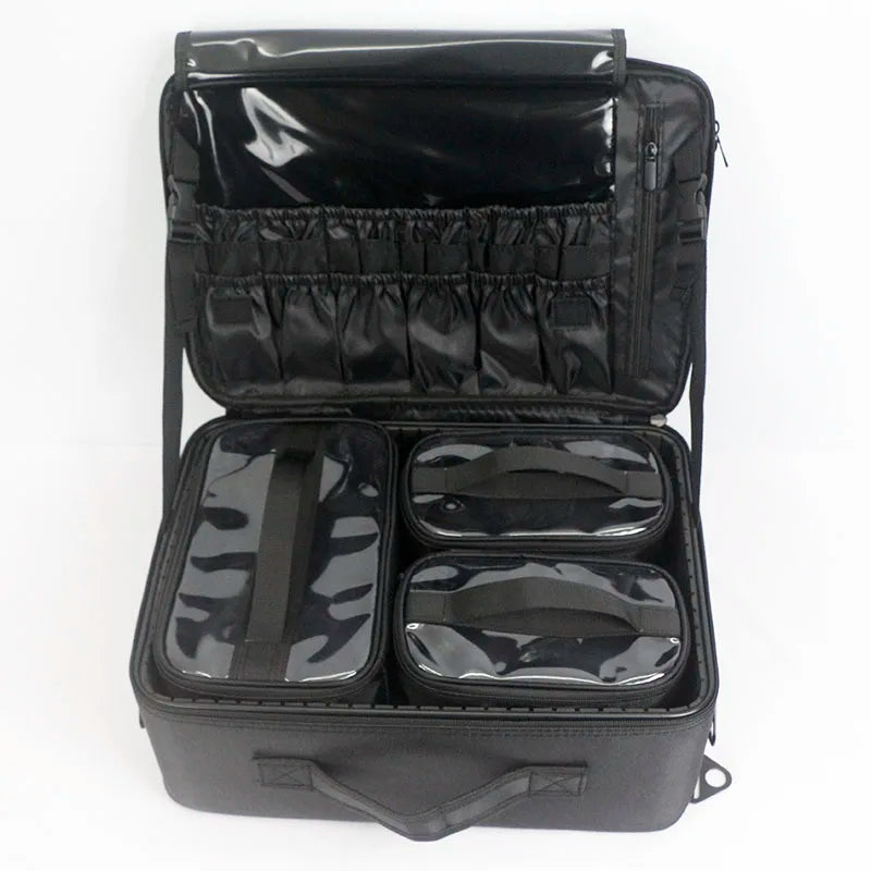 GLADCASE Makeup Case Large Waterproof Makeup Toolbox Professional With Brush Holder Beauty Cosmetic Suitcase Make Up Organizer.