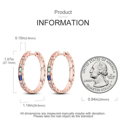 925 Sterling Silver Gold Color Circular Hoop Earrings Golden Earring Fit Original Charms Diy Fine Jewelry For Fashion Women.