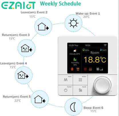 Tuya WIFI Thermostat Electric/Water/Gas Boiler Floor Heating Control Temperature Remote Controller Smart Life Google Home Alexa.