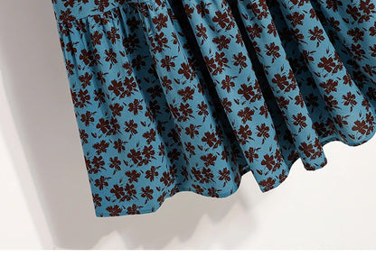 Zjaiss Autumn 2025 Floral Pleated A- Line Skirt Vintage Draped Elegant Chinese Style Women's Half-length Skirts With Lining