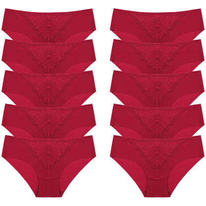 BZEL 10PCS/Set Women's Panties Exquisite Sweet Lace Underwear Sexy Lingerie Silk Satin Briefs Woman Comfort Breathable Underpant