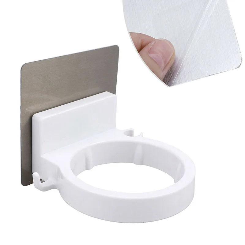 Haartrockner-Halter, Gebläse-Organizer, selbstklebend, zur Wandmontage, nagelfrei, ohne Bohren, Edelstahl-Spiralständer, Aufbewahrung für Badezimmer