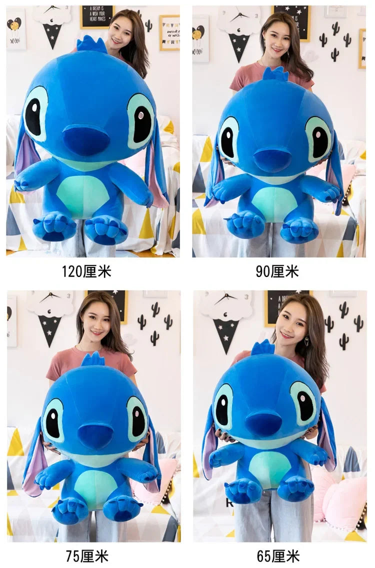 80cm Big Size Disney LILO & Stitch Anime Plush Stuffed Doll Room Plushies Pillow Ornaments Peluche Children's Holiday Gifts.