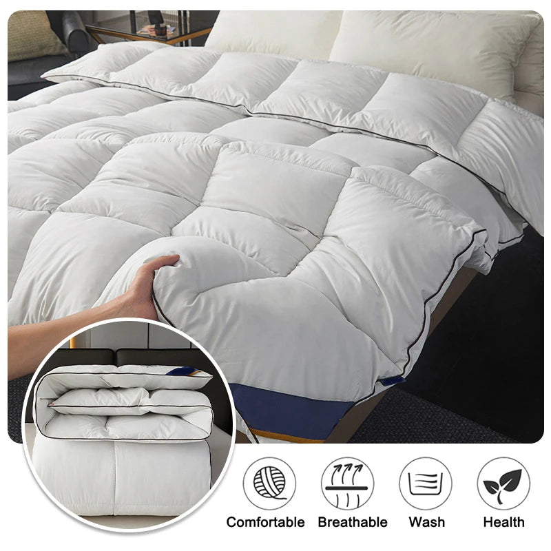 Winter Warm Thicken Duvet 100% Cotton Face Filling Fiber Down Quilts 150x200cm Home Sleeping White Duvet 1pc.