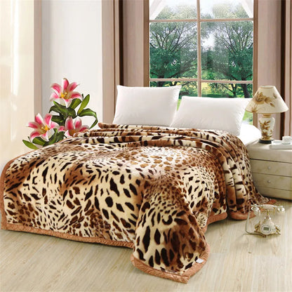 Heavy Fleece Blanket King Double Ply Blanket - Soft Warm Thick Mink Plush Fleece Raschel Bed Blanket for Autumn,Winter,Bed Gifts.